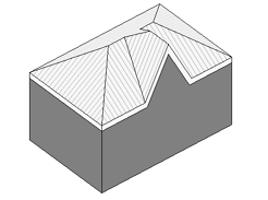 Gabled roof with profiles are another common roof type you see regularly on houses and small buildings.