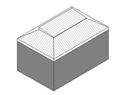 Mansard roof - This is a slightly more complex type of roof and also slightly less common. We create this roof over two levels in order to give the right effect.