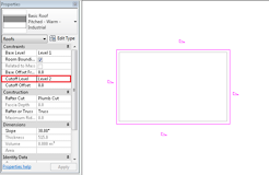 Mansard roof step 2 is to create a simple hipped roof to start with. Once you have done this, you want to constrain the roof, and set the cut off level (make sure to set up your elevations first)