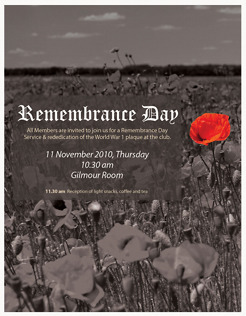 Remembrance Day Poster for a Club Event