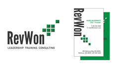 <p>Revwon - IT training and consulting company logo and business card.</p>