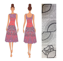 Option 1 - Least fabric efficient option but best aesthetic appearance.