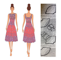 Option 4 - Unexpected placement of skirt pattern on print design.