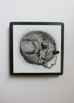 <p style="text-align: center;"><strong><span class="serif_14">A Wee Fox</span></strong></p>
<p style="text-align: center;"><span class="serif_14">4' x 4',&nbsp; mounted on wood</span></p>