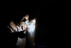 <p>A worker in a power plant in Serbia</p>