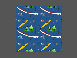 <p>Kayaking themed animated pattern</p>