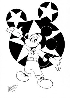 <p>Disney inked illustration sample featuring Mickey Mouse.</p>