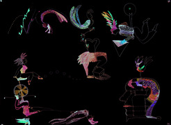 <p>"Night , Night, &nbsp;Has No Memory" 2002 (detail)</p>
<p>Gel pens on &nbsp;archival black &nbsp;paper. Size variable.</p>