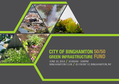 <p>Attractive postcard designs will catch the recipient's attention and prevent the piece from becoming junk mail. This postcard was created to publicize a green infrastructure program to engineering professionals in the City of Binghamton.</p>