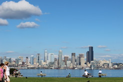<p><span style="color: #993300;">Downtown Seattle from Alki Beach.</span></p>