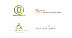 <div class="clearfix workcaption serif small center sitelink">
<div class="clearfix workcaption serif small center sitelink">
<p style="text-align: left;"><em>From top to bottom, left to right: </em></p>
<p style="text-align: left;">1.) This logo was designed to represent a statewide Textile Recovery campaign led by NYSAR3, the New York State Association for Reduction, Reuse, and Recycling.</p>
<p style="text-align: left;">2.) The Syracuse Advanced Energy Services logo was a commissioned project for a local business in Central New York.</p>
<p style="text-align: left;">3.) The Lichtenstein Consulting logo was a commissioned project for an environmental consulting company focused on conflict resolution and sustainability.</p>
<p style="text-align: left;">4.) The LoveLey Creek logo was designed to represent a community initiative to restore the water quality of a freshwater stream.</p>
</div>
</div>